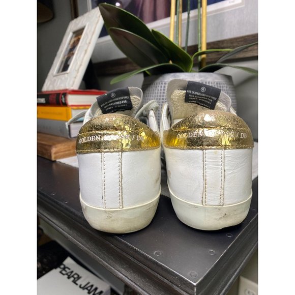 (Sold) Golden Goose Superstar Sneakers White Gold - Picture 11 of 14